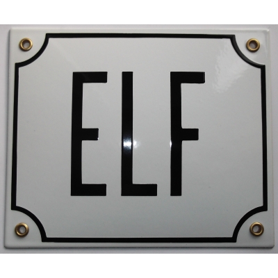 Huisnummerbord 18x15 nummers in letters 'ELF' Huisnummerbord 18x15 nummers in letters 'ELF'